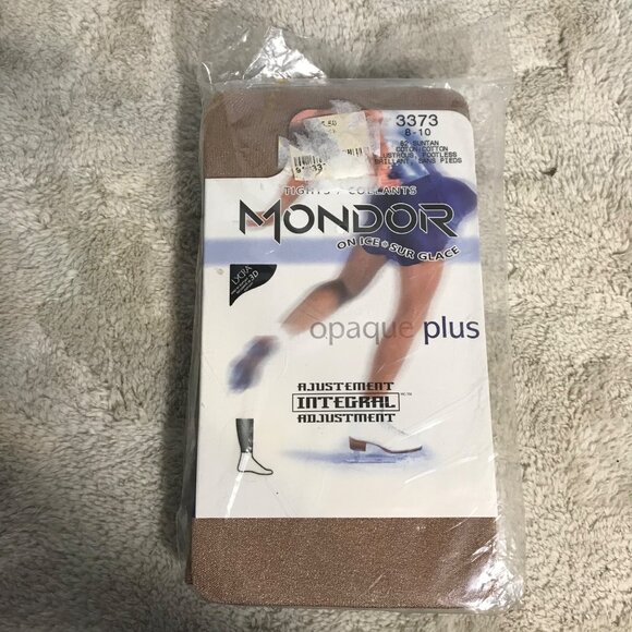 Mondor Opaque Plus Figure Skating Tights Lycra Size 8-10 - Picture 2 of 6
